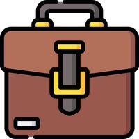 A brown briefcase icon on a white background vector