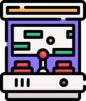 an arcade machine with a screen and a joystick vector