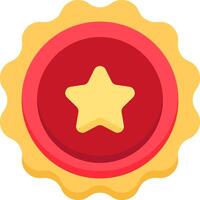 A star icon on a red and yellow badge vector