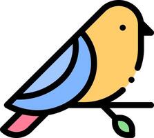 A bird sitting on a branch with a leaf vector