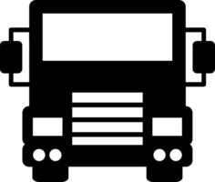 A black and white truck icon on a white background vector