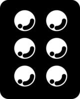 A black and white square with four white circles vector