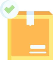 A box with a tick and a green check mark vector