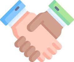 Two hands shaking hands with a white background vector