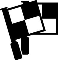 A black and white checkered flag on a white background vector