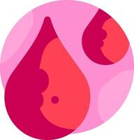 A red drop with a pink heart on it vector