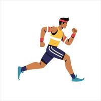 Illustration of a Man Running a Race vector