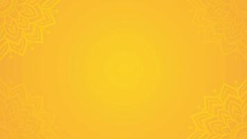Simple Yellow Mandala Horizontal Background with Subtle Floral Elements vector