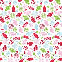 Seamless Assorted Christmas Candies On White Background vector