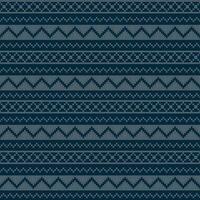 Seamless Scandinavian Zigzag Cloth Pattern On Blue Background vector