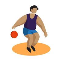 Basketball player flat design. Simple and cute characters vector