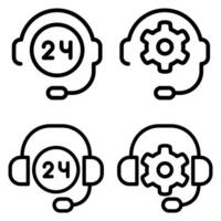 Support icon set. online help illustration sign collection. operator symbol or logo. vector