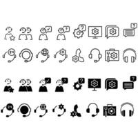 Support icon set. online help illustration sign collection. operator symbol or logo. vector