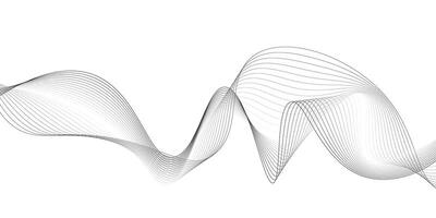 Abstract Black Wave Flowing on A White Background. Modern Wave Line Background vector