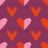 Minimalistic seamless Valentine's Day pattern with hearts vector