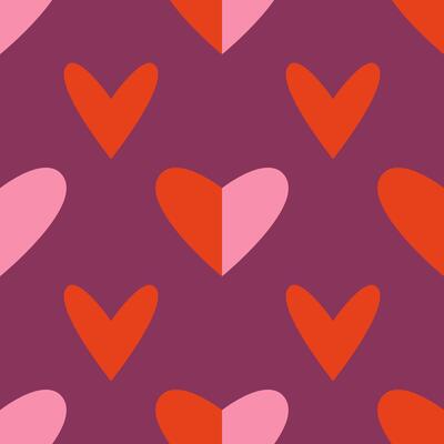 Minimalistic seamless Valentine's Day pattern with hearts