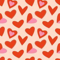 Seamless pattern with hearts on a light background vector