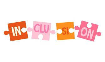 Concept inclusivity. Puzzle with text vector