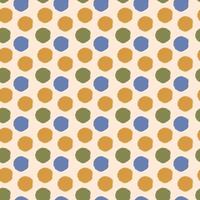 seamless background with multicolor polka dots in vintage scribbles vector