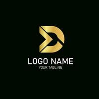 Example of a luxurious gradient design for the letter D logo illustration vector
