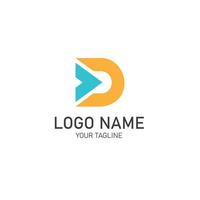 Abstract text logo with the letter D in the alphabet vector