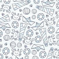 Seaside Doodles Nautical Fun Pattern vector