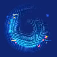 graphic of abstract dotted eye with futuristic element vector
