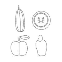 Fruit Tracing Line For Kids vector