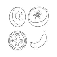 Group Of Fruit Guide Line vector