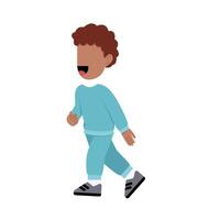Little Boy Running Faceless Character vector
