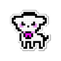 Pixel art icon for game and print on different product. Cute sheep isolated illustration on white background. vector