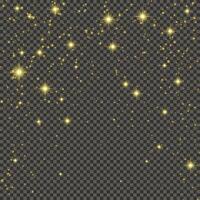 Gold glittering dust on a gray background. Dust with gold glitter effect and empty space for your text. illustration vector
