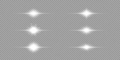 White horizontal light effect of lens flares vector