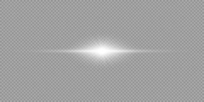 White horizontal light effect of lens flares vector