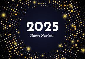 2025 Happy New Year of gold glitter pattern vector
