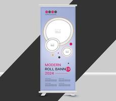 Modern and creative esky color roll up business banner template design vector
