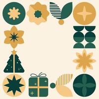 Christmas geometric elements border illustration vector