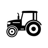 tractor icon on white background, black silhouette vector