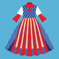 a dress with red, white and blue stripes vector