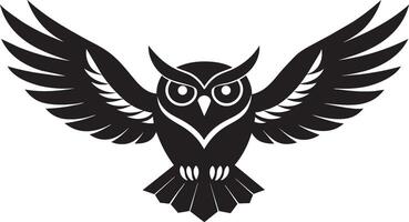 an owl with wings spread out on a white background vector