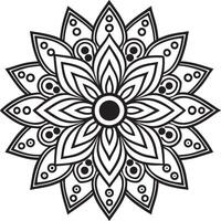 a black and white flower design on a white background vector