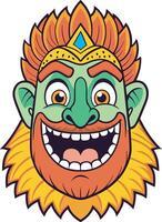 a cartoon head of a man with a beard and a crown vector