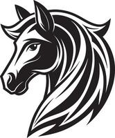 a horse head with long mane on a white background vector