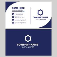Blue color minimal business card design vector