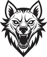 a wolf head with fangs on a white background vector