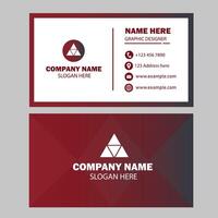 Red and black color business card design vector