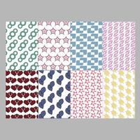 Seamless bright fun abstract pattern set design vector