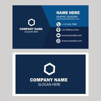 Blue color business card design vector