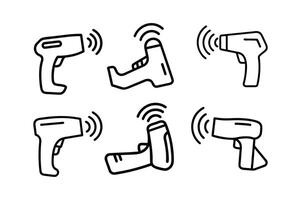Barcode Scanner Icon with Wireless Technology. vector