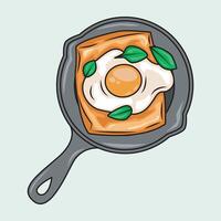 illustration of simple egg and cheese tartlets served on a pan vector